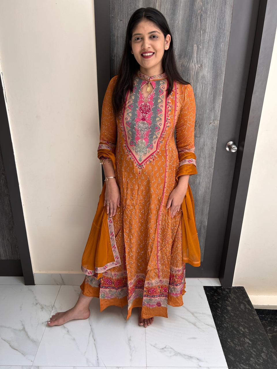 Bandhani Print Anarkali Set