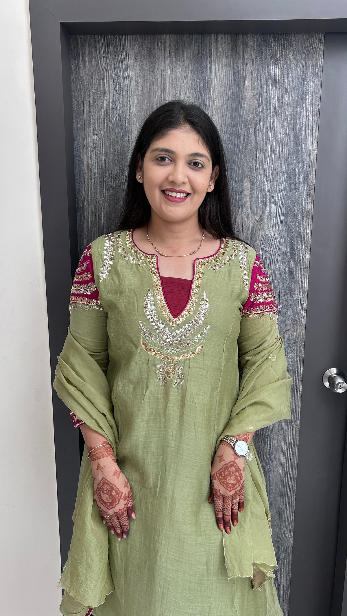 Sage Green Hand-Embroidered Suit Set