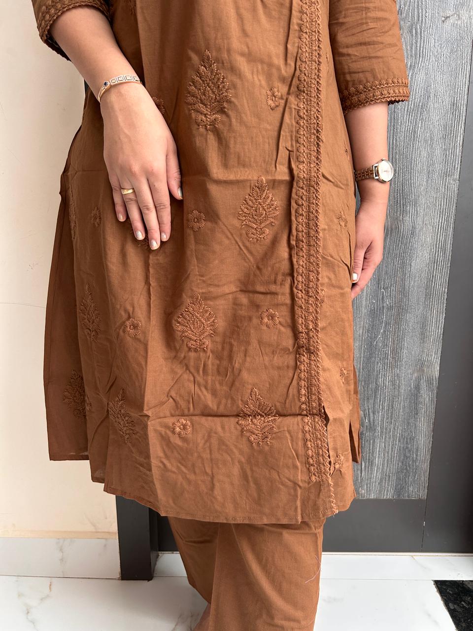 Chikankari Embroidered Kurta Pant Set