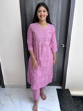 Laknawi Kurta Pant Set (LIGHT PINK)