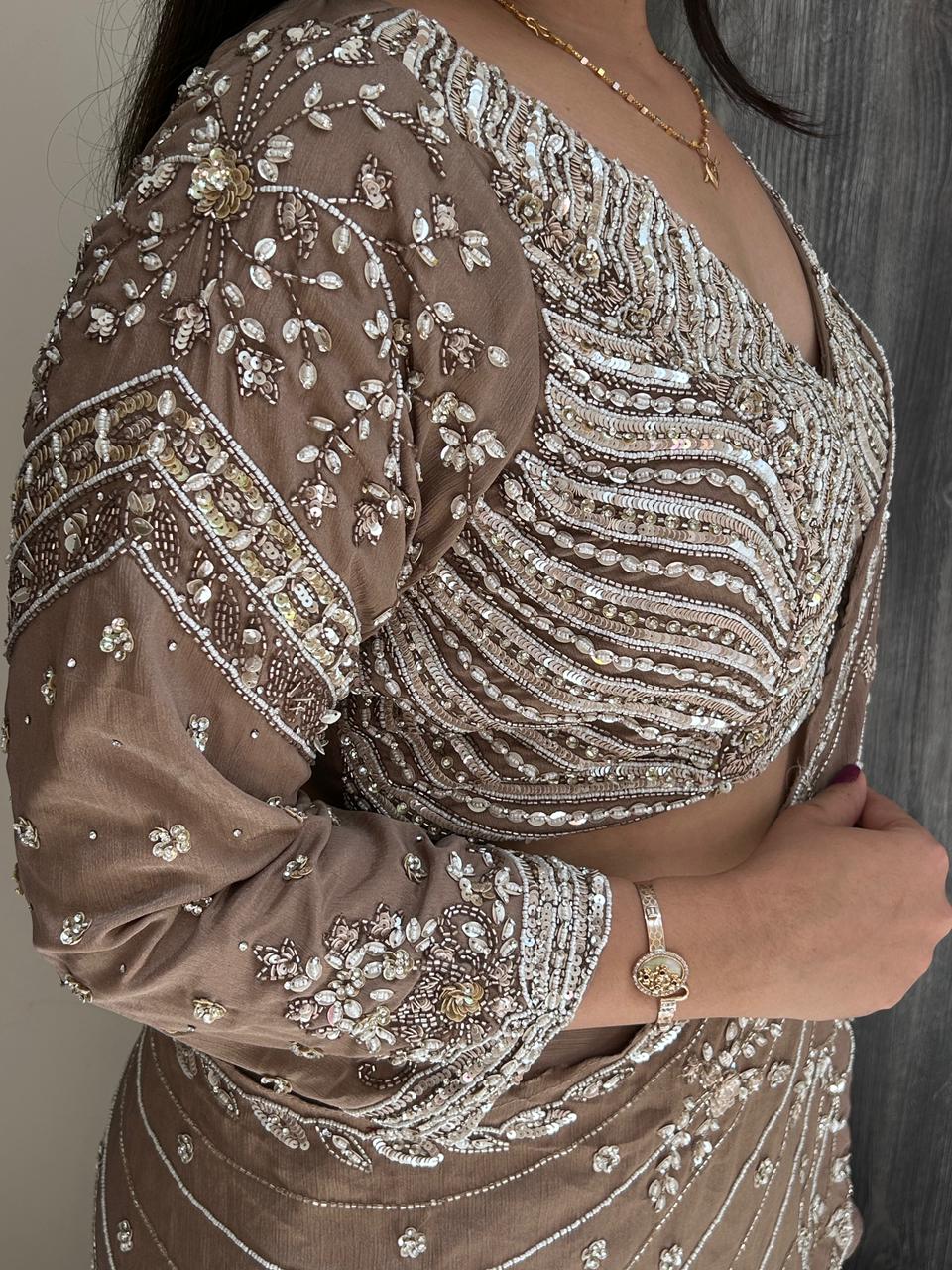 fish cut indo-western lehenga