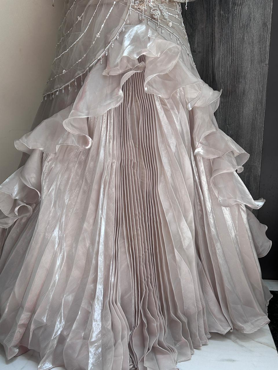 Star dust pre-draped lehenga