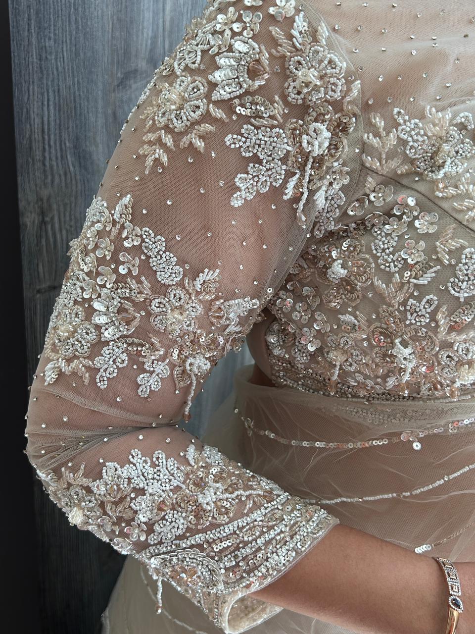 Star dust pre-draped lehenga