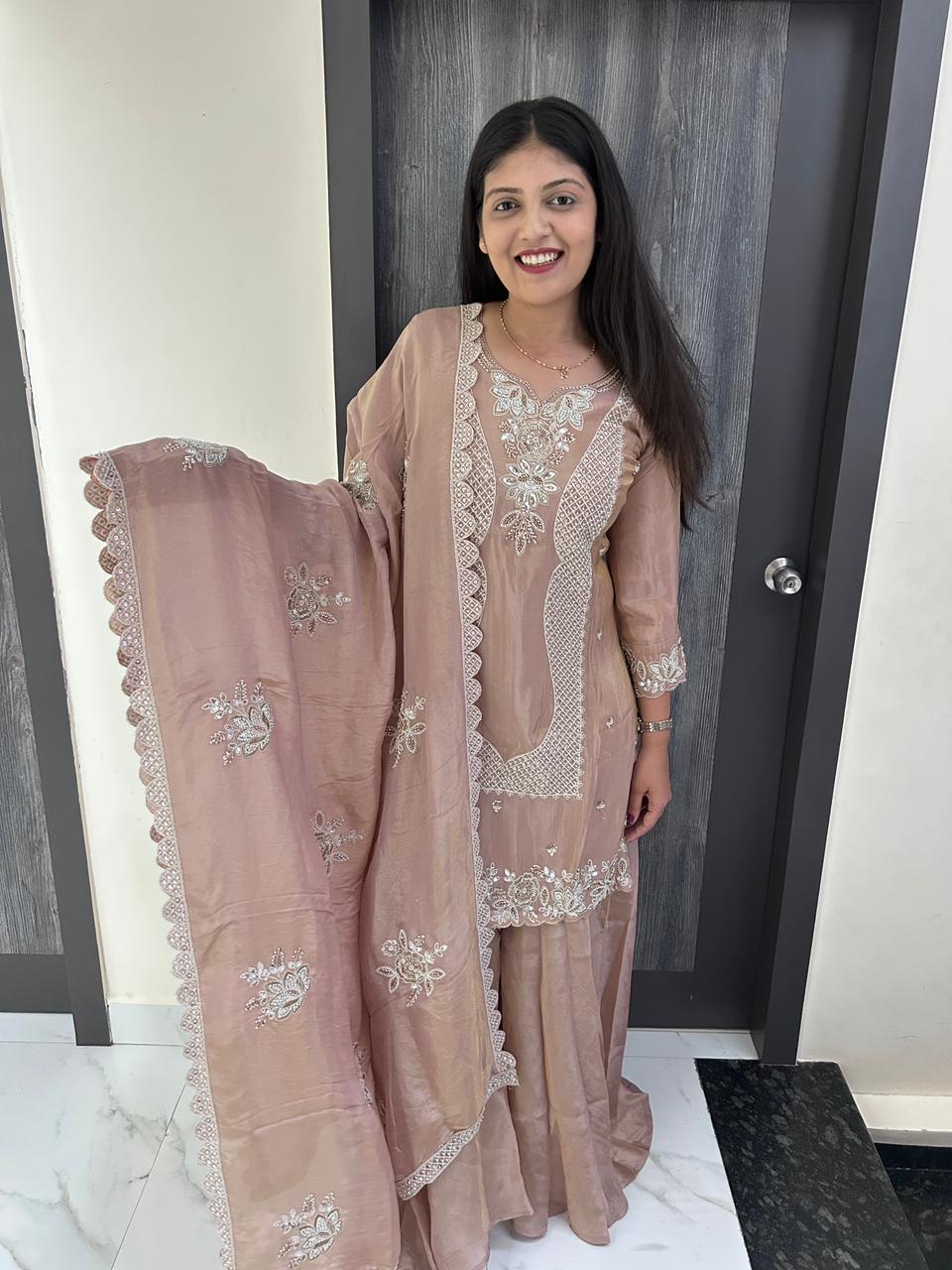 pure handwork sharara set