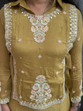 waist embroidery co-ordset(yellow)