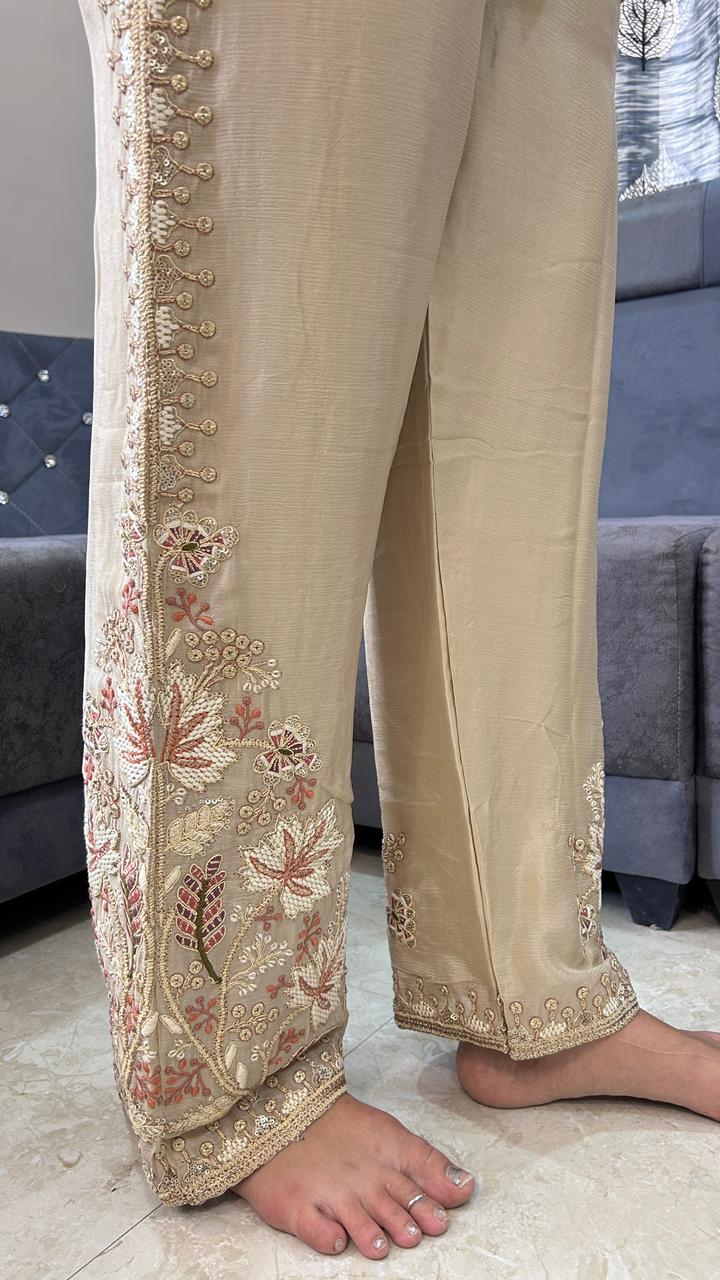 beige pure chinnon co-ordset