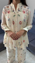 Floral Embroidered White Co-Ord Set