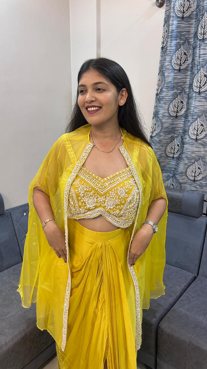 Canary Yellow Dhoti Pant Set