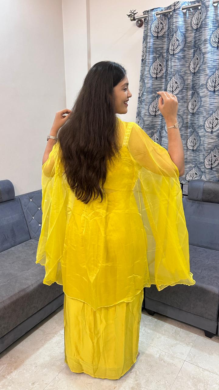 Canary Yellow Dhoti Pant Set