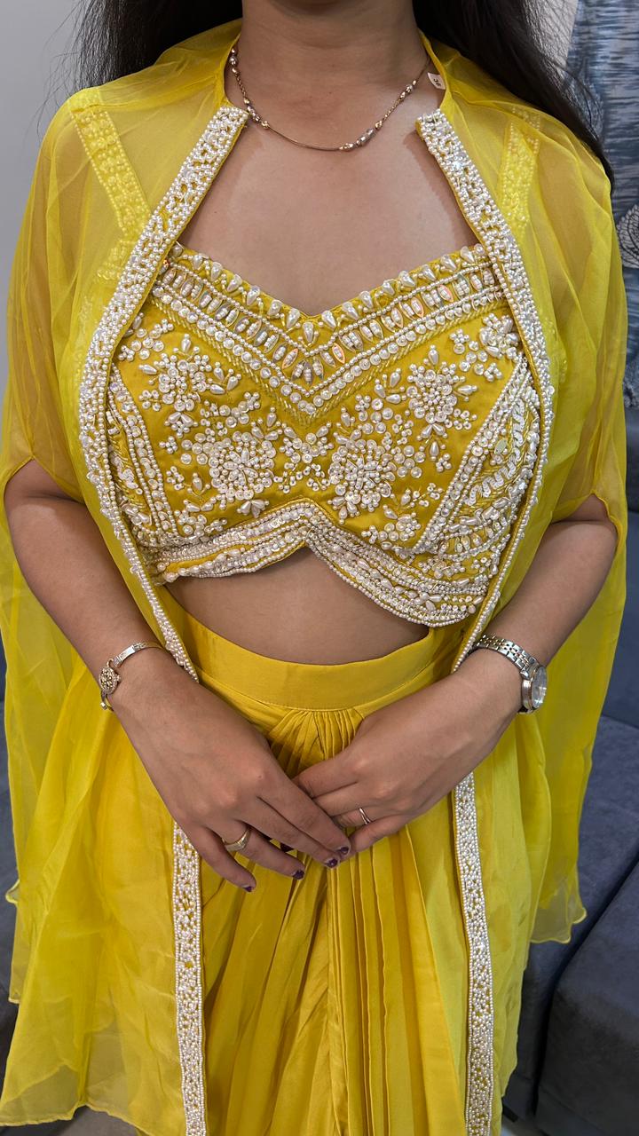 Canary Yellow Dhoti Pant Set