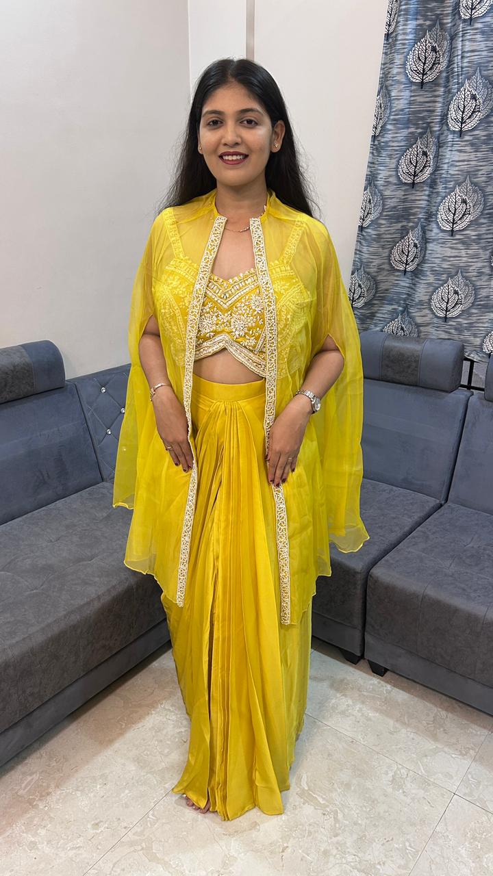 Canary Yellow Dhoti Pant Set