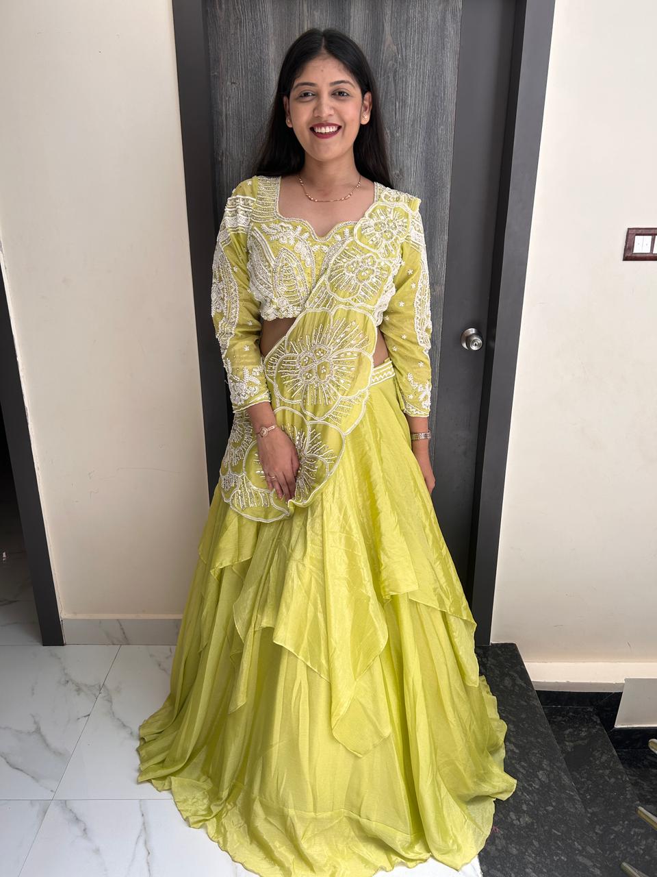 Lime Luxe Embroidered Lehenga Set