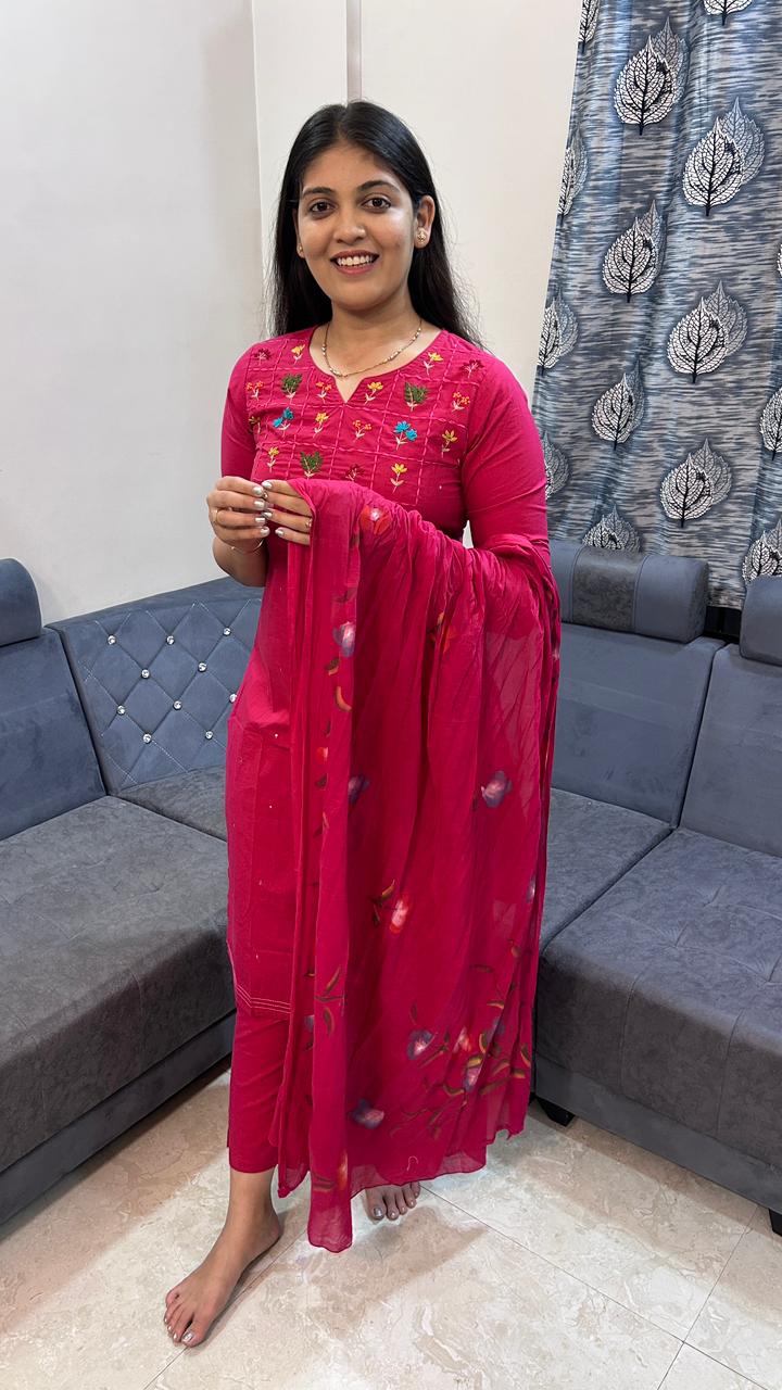 Gulabi Floral Checked Kurta Set
