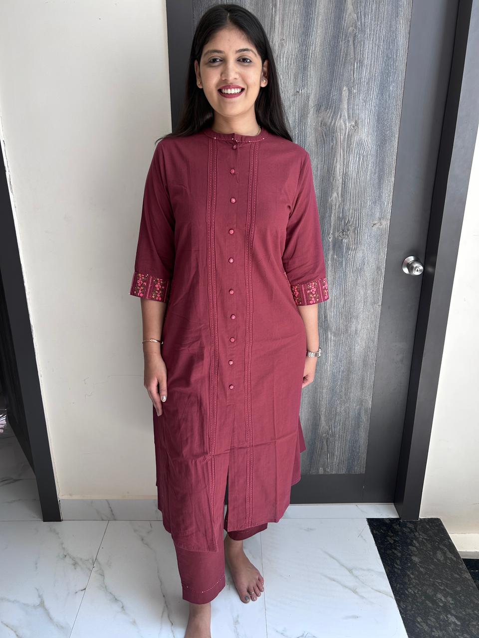Plum Sophistication Button-Down Set