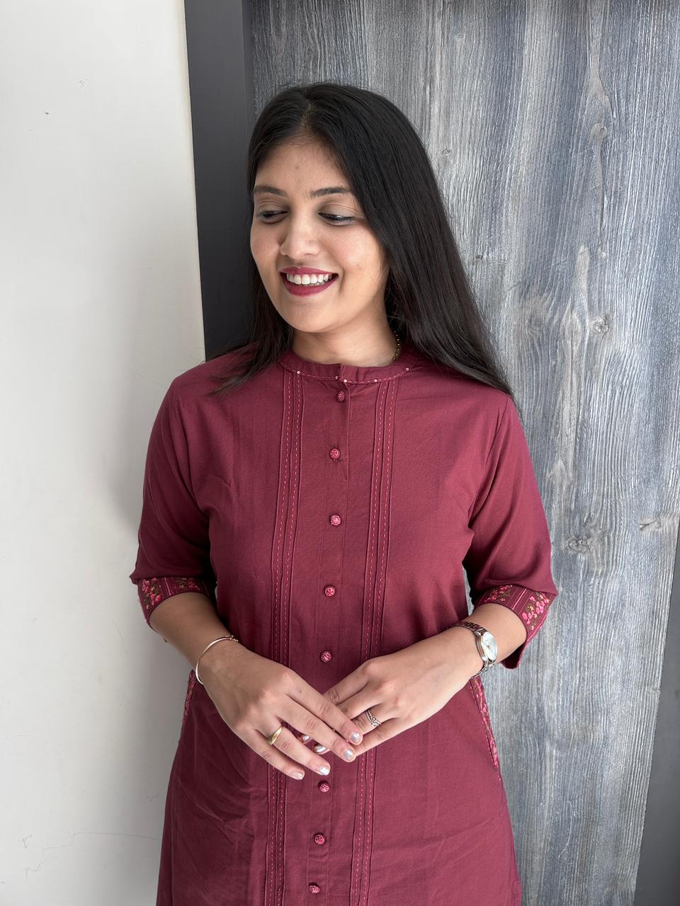 Plum Sophistication Button-Down Set