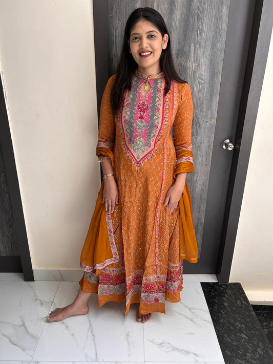 Bandhani Print Anarkali Set