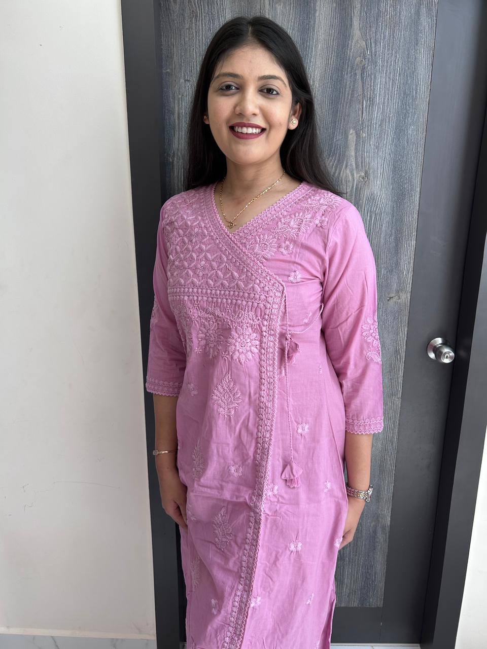 Laknawi Kurta Pant Set (LIGHT PINK)
